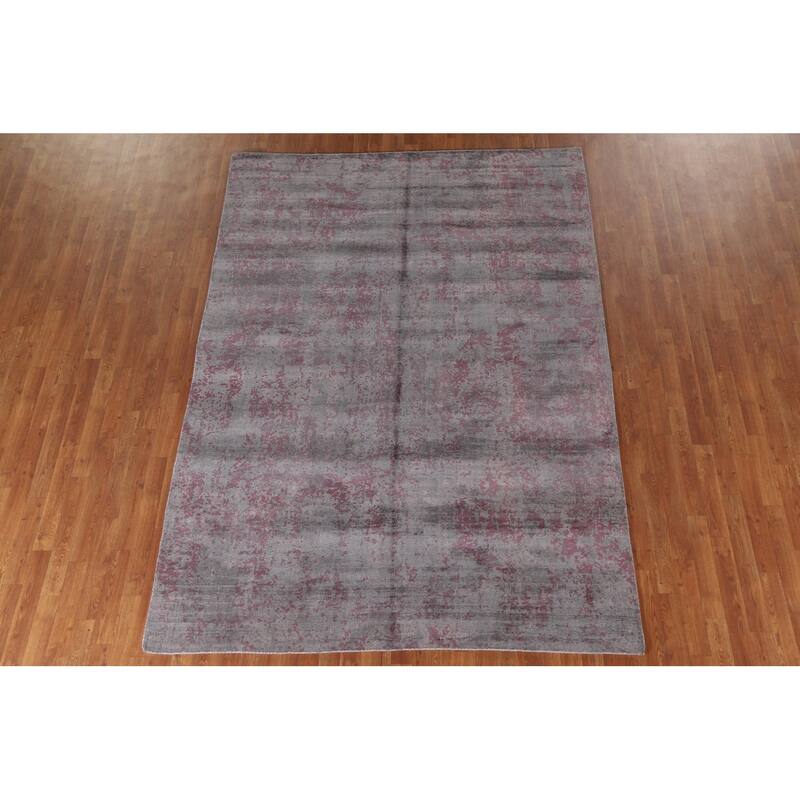 Modern Abstract Rug Handmade Bedroom Wool Carpet - 6'7"x 9'5"