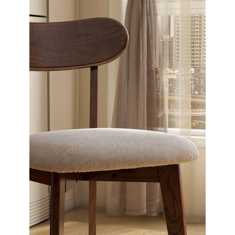 GDFStudio - Eliza Solid Oak Dining Chair with Comfortable Curved Back