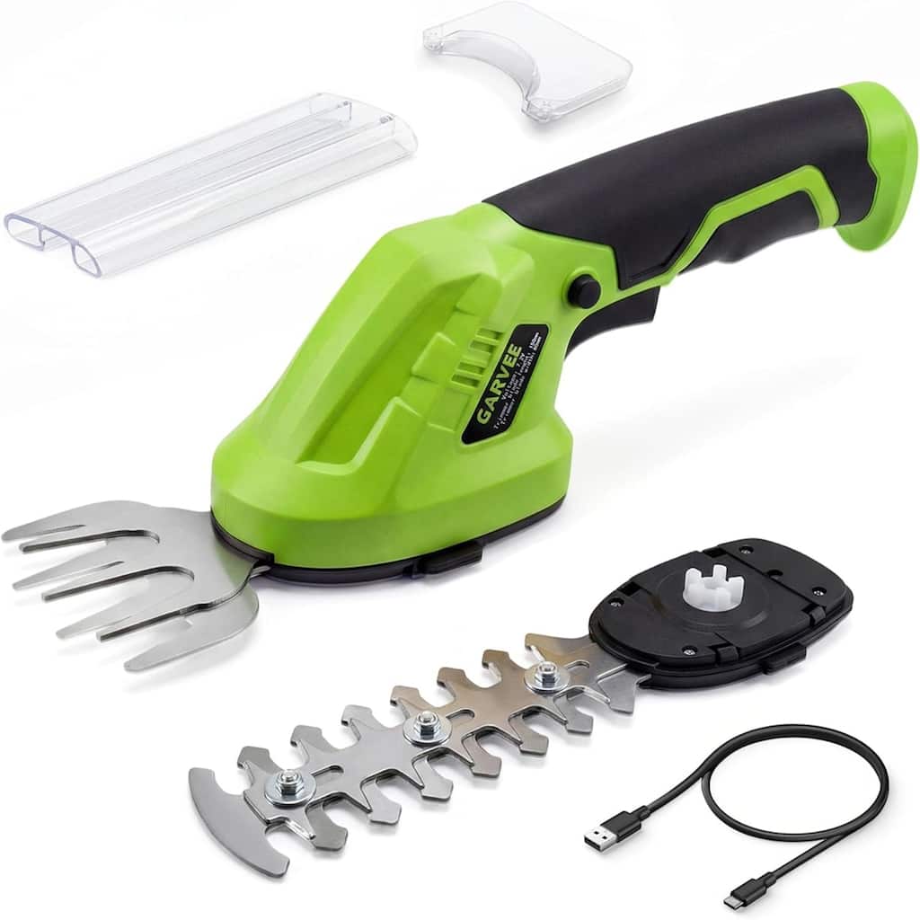 7.2V Cordless 2-in-1 Hedge Trimmer and Grass Shear Kit with Brushless Motor and Type-C Charging Green
