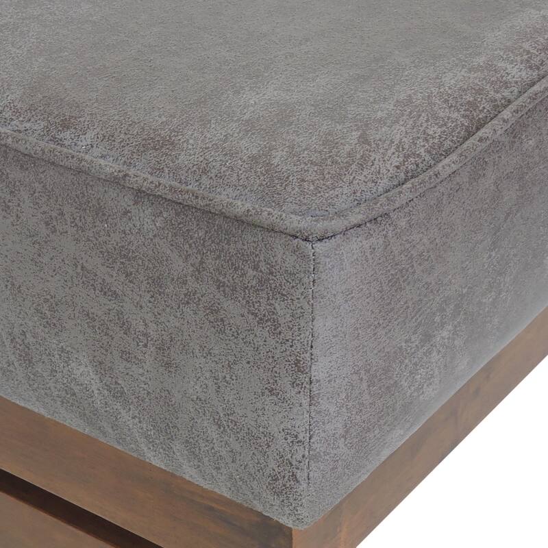 Hillman Modern Microfiber Cocktail Ottoman with Wood Frame by Christopher Knight Home