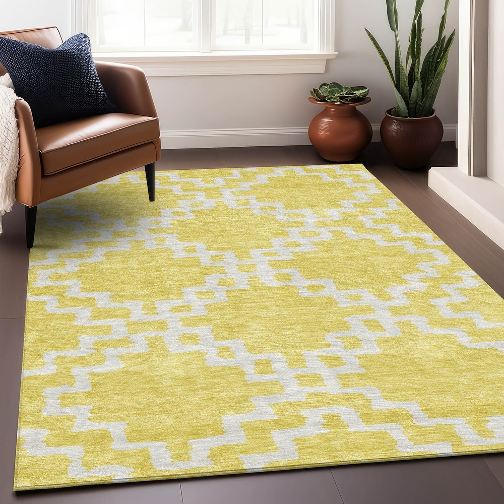 Premium Washable Super Soft Geo Trellis Mayfield Rug