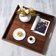 preview thumbnail 23 of 76, KINWELL Square Black Walnut Wood Serving Tray Ottoman Tray with Handles