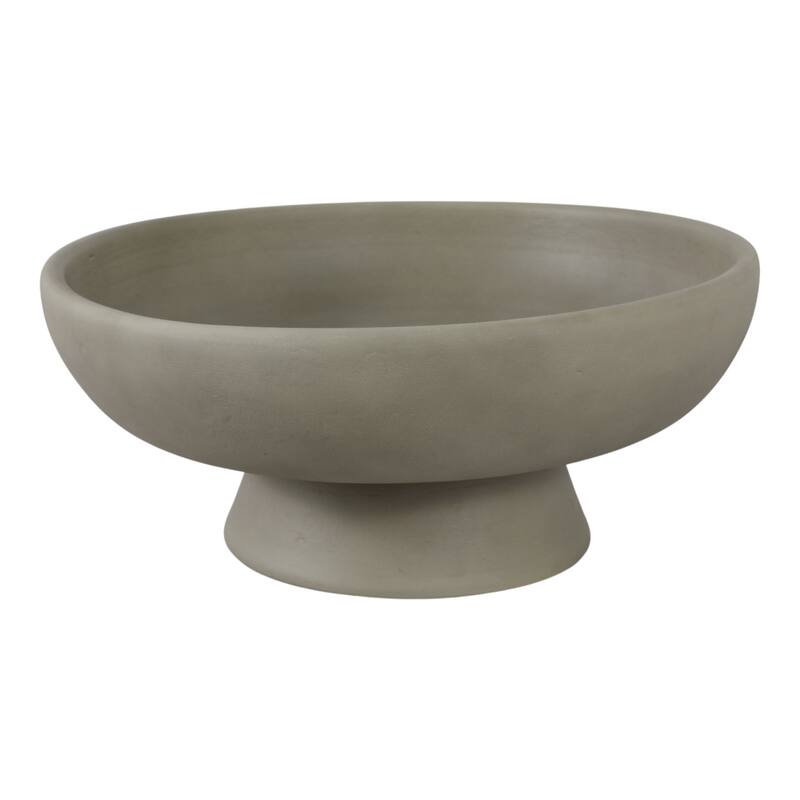 Pottery Terracotta Bowl with Pedestal Base Contemporary Casual Style