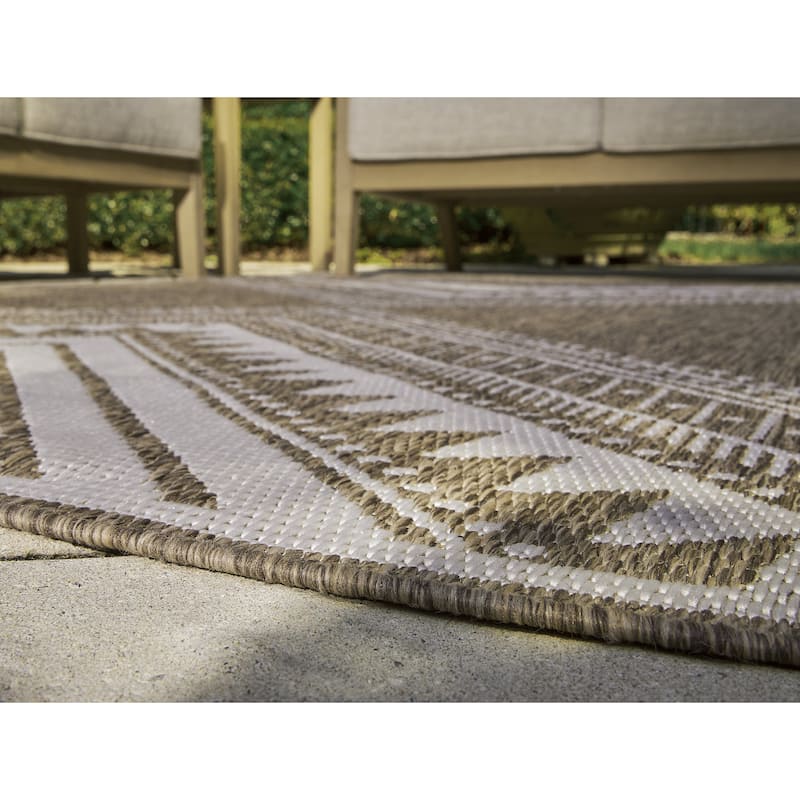 Signature Design by Ashley Dunsler Brown/Cream 5' x 7' Rug - 62.75" W x 84.88" D x 0.25" H