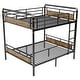 preview thumbnail 53 of 65, Metal Bunk Bed Retro Bed Frame with Ladder and Guardrail, Industrial Detachable Bunkbeds Convertible to 2 Platform Beds Frame