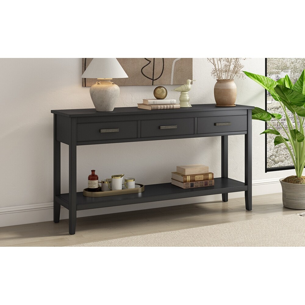 Vintage console shop table with storage
