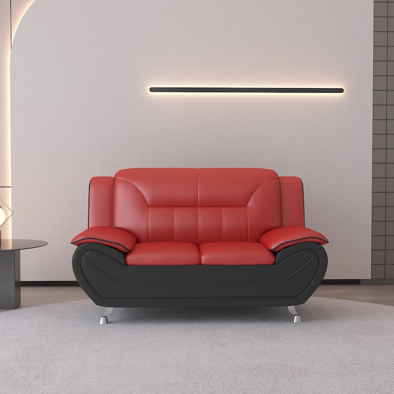 William Street Faux Leather Upholstered 2PCS Living Room Set