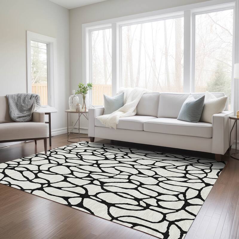 Machine Washable Indoor/ Outdoor Contemporary Chantille Rug
