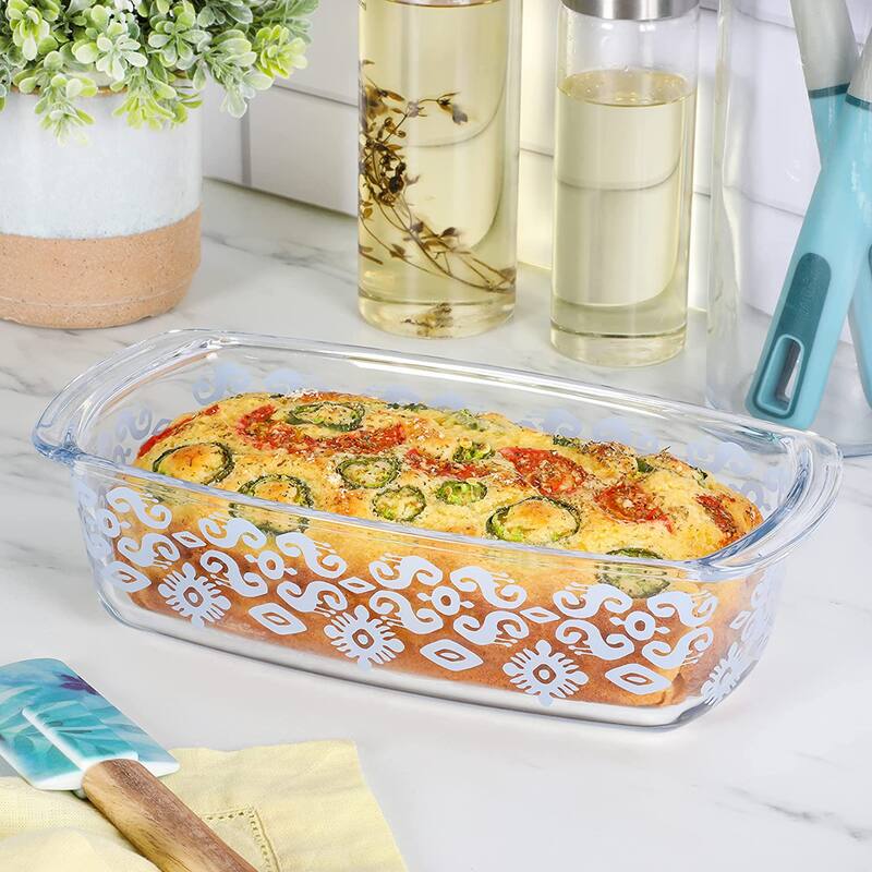 Spice By Tia Mowry 1.6 Quart Spicy Cloves Rectangle Glass Loaf Pan