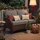preview thumbnail 2 of 18, Outdoor Rattan Loveseat – Traditional 2‑Seater Patio Chair 5.5″ Olefin Cushions
