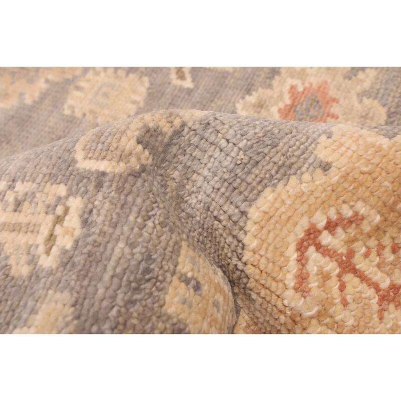 ECARPETGALLERY Hand-knotted Kavya Oushak Dark Grey Wool Rug - 6'0 x 8'10