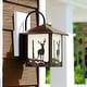 preview thumbnail 1 of 10, VAXCEL Bryce 12.5 in. H 1-Light Burnished Bronze Rustic Deer Outdoor Wall Sconce, Steel, White Tiffany Glass Shade Burnished Bronze - 8-in W x 12.5-in H x 9-in D