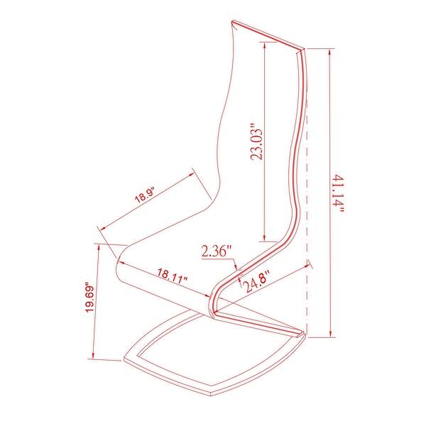 Somette Tamra Red 'Z' Style Dining Chair (Set of 2) 18.11"x17.91"x41