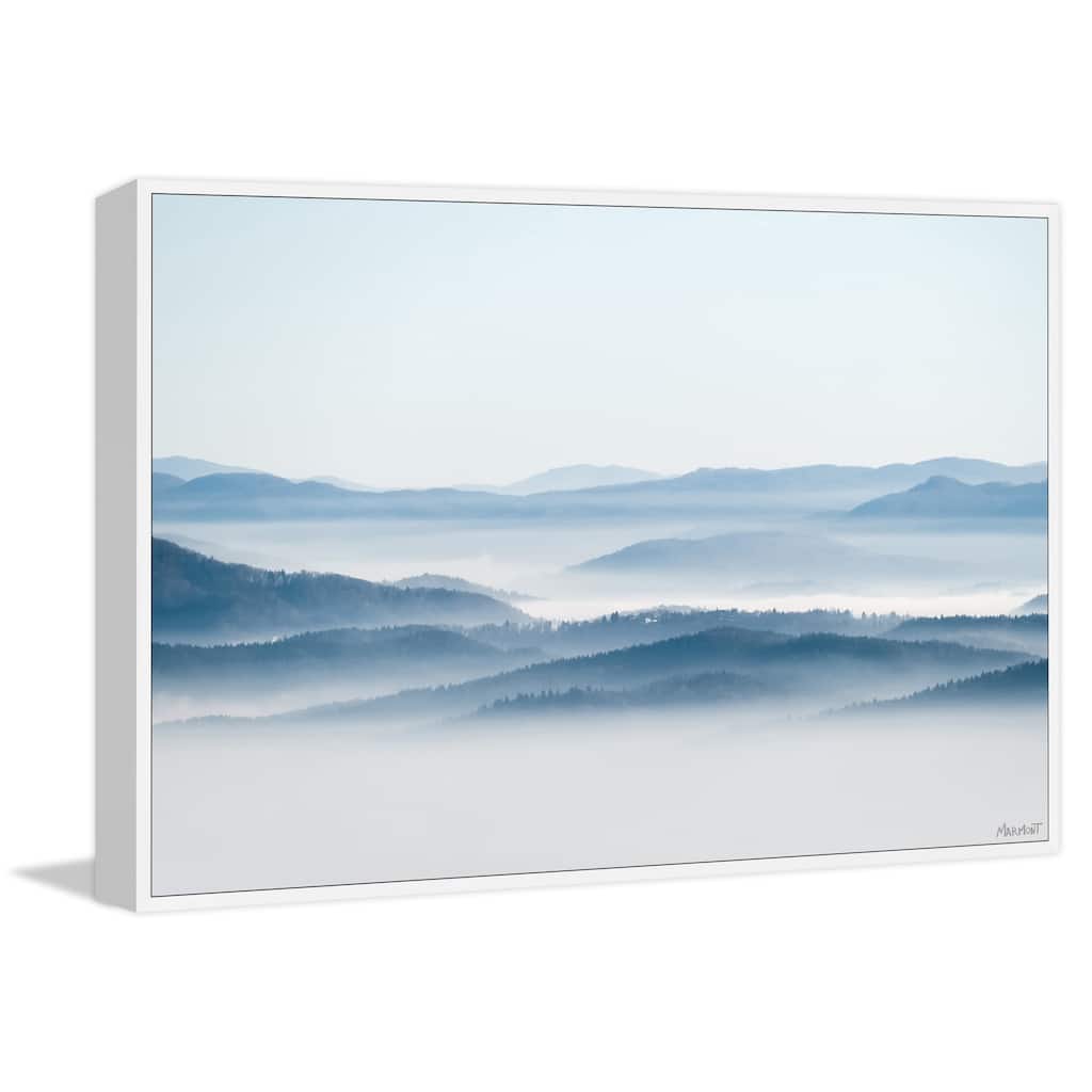 Misty Mountains Floater Framed Print on Canvas