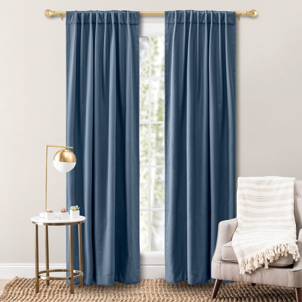 Grand Pointe Premium Dotted Rod Pocket w/Back tabs Curtain Panel