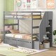 preview thumbnail 16 of 29, Multi-Functional Twin Over Twin Bunk Bed with Stairs and Storage Drawers