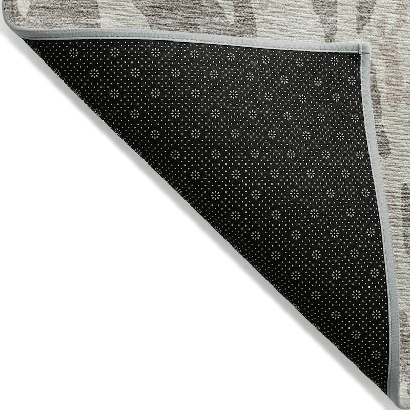 Machine Washable Indoor/ Outdoor Abstract Contemporary Chantille Rug