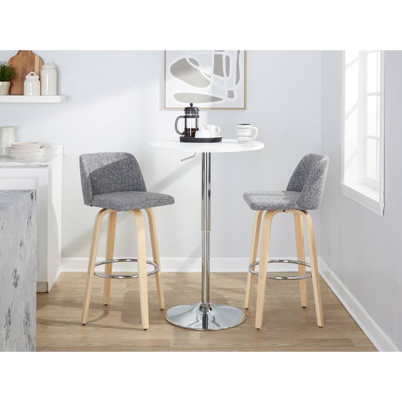 Carson Carrington Vallberga 30" Fixed-Height Bar Stool with Natural Wood Base (Set of 2)