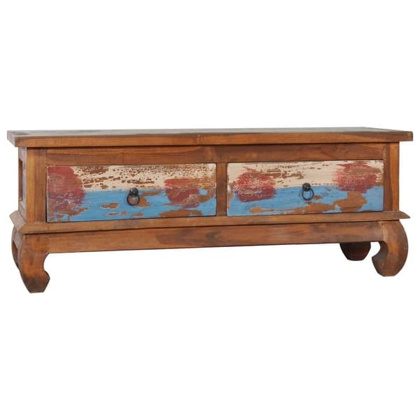 slide 2 of 12, vidaXL TV Stand 43.3"x13.8"x15.7" Reclaimed Teak Wood