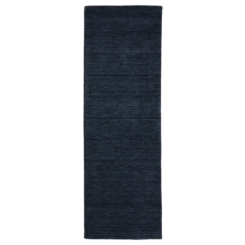 Style Haven Amara Heathered Solid Hand-Crafted Rug - 2'6" x 8' - Navy/Blue