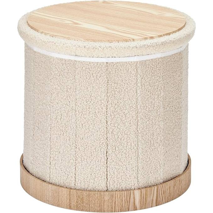 Aria Home Teddy Fabric Ottoman Coffee Table with Hidden Storage