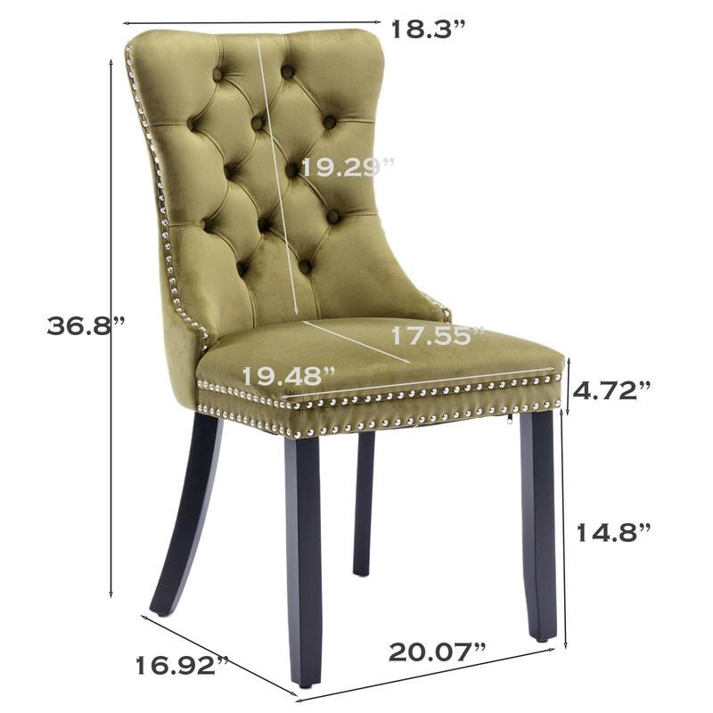 Tufted Naliheads Solid Wood Upholstered Dining Chairs Set of 6