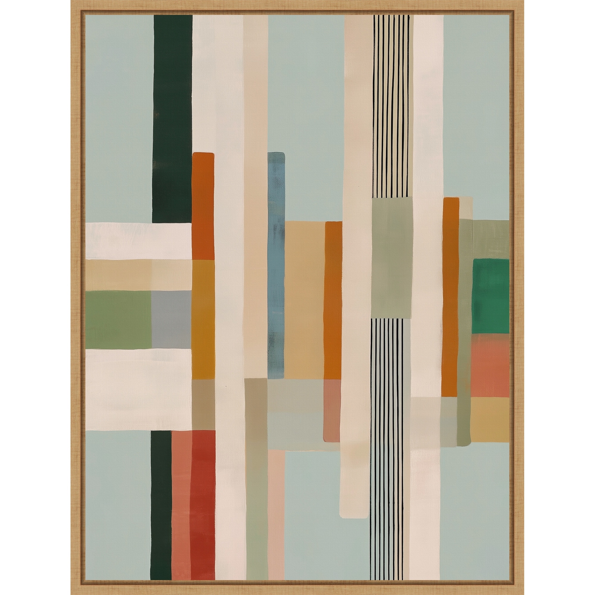 Modern Geometric Color Blocks by Nadjaa Framed Canvas Wall Art