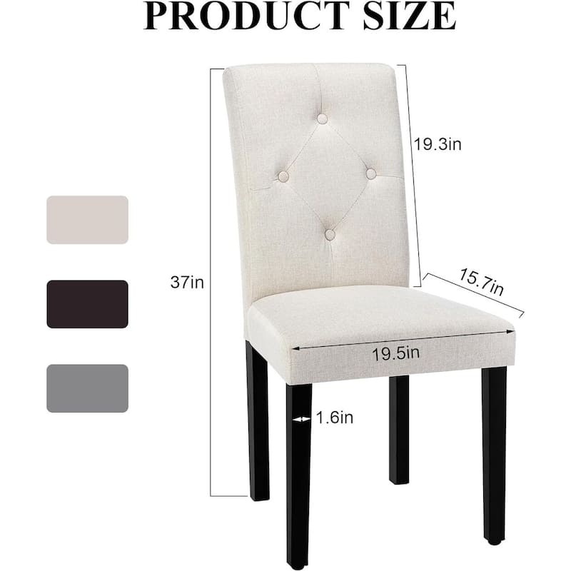 Upholstered Dining Chairs Set of 2/4/6 Modern Dining Chairs with Solid Wood Legs and High Back Dining Room Chairs