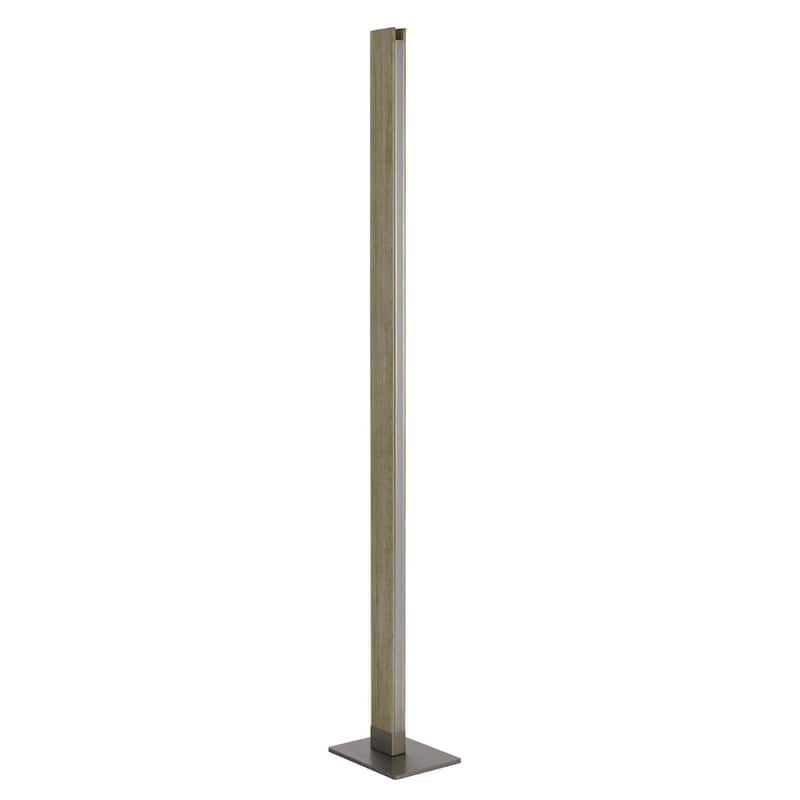 61" Traditional Brown LED Floor Lamp with Dimmer Switch and Warm Light Metal Base for Living Room - 61" H x 9.5" W x 7" D