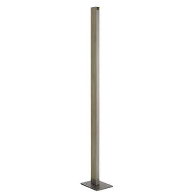 61" Traditional Brown LED Floor Lamp with Dimmer Switch and Warm Light Metal Base for Living Room - 61" H x 9.5" W x 7" D