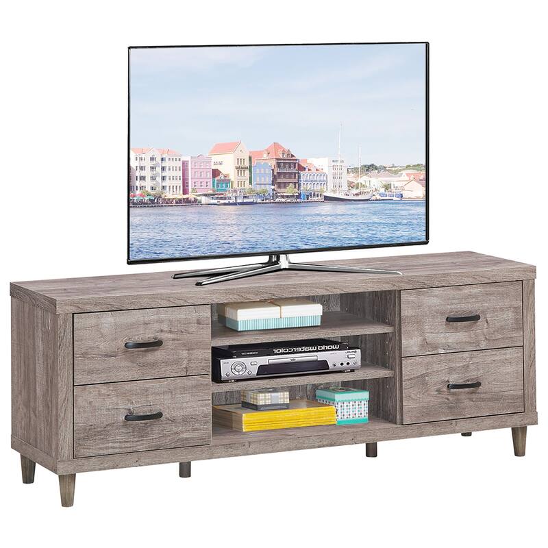 Costway TV Stand Entertainment Center Hold up to 65'' TV with Storage - See Details - Brown - See Details