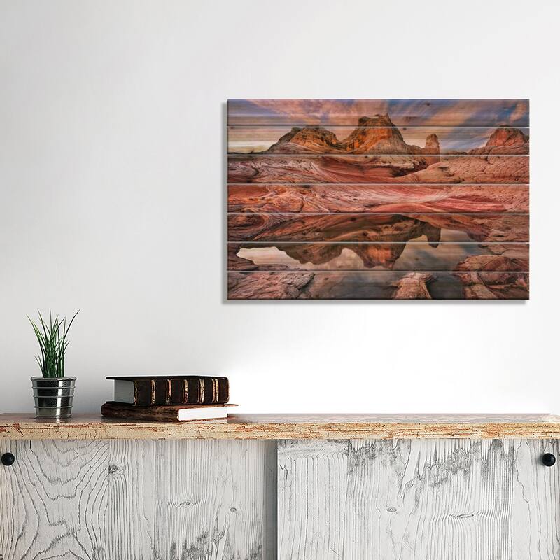 Arizona Reflection I Print On Wood by David Drost - Multi-Color