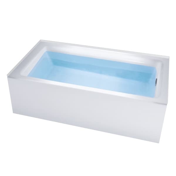 Miseno MNO3260WAS-R Vitality 60" Alcove Soaking Bathtub with Self-Leveling Base - Overflow Drain Trim Kit Included Free