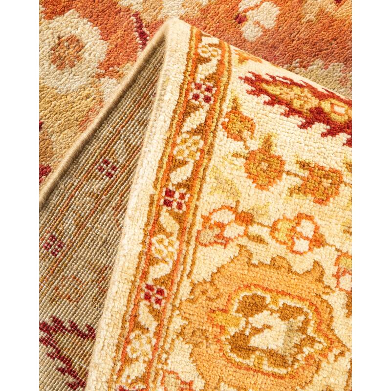 Overton Handknotted Wool Contemporary Floral Ivory Area Rug - 4' x 6'