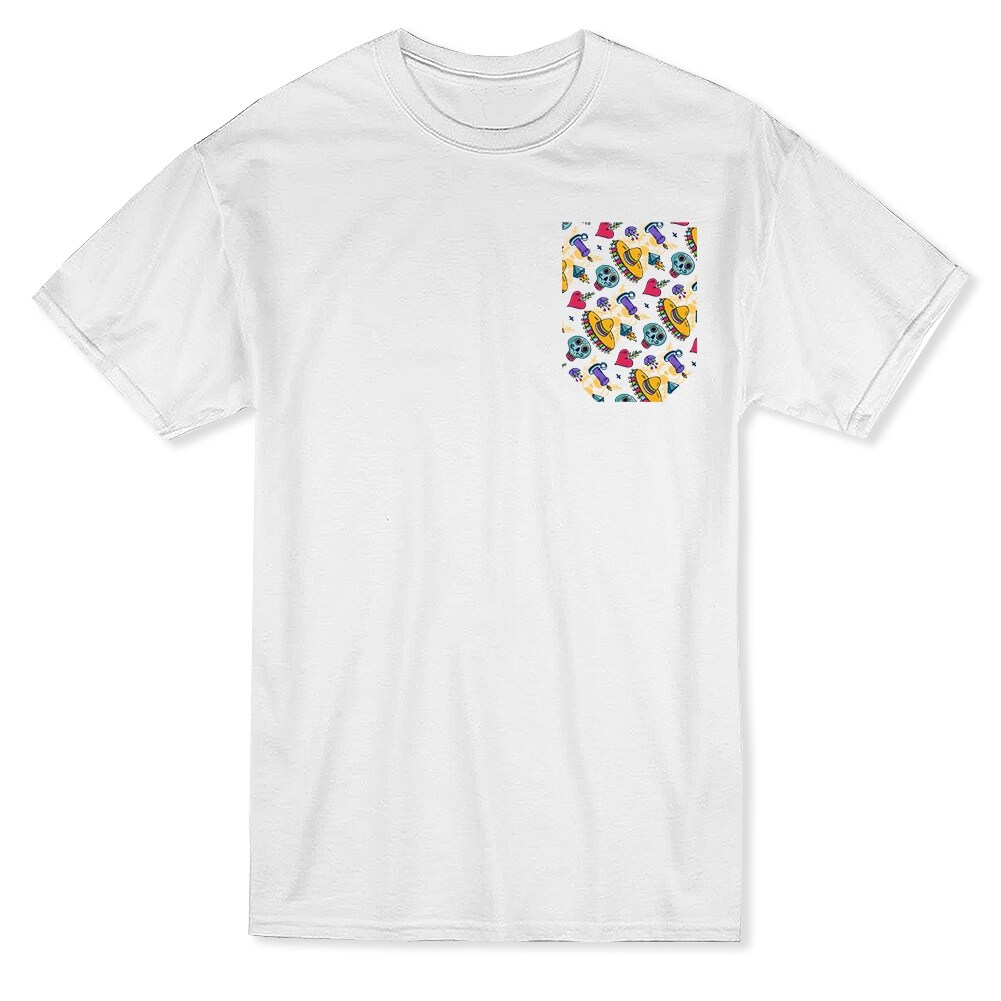Shop Day Of The Dead Mexican Sombrero Pocket Design Men S White T