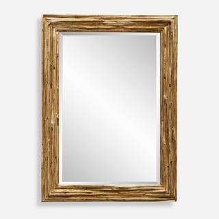 Uttermost Overlap Teak Wood Mirror