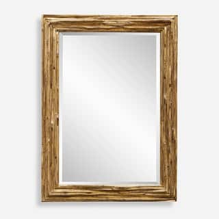Uttermost Overlap Teak Wood Mirror