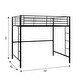 preview thumbnail 7 of 12, Walker Edison Abner Black Metal Full Size Loft Bed