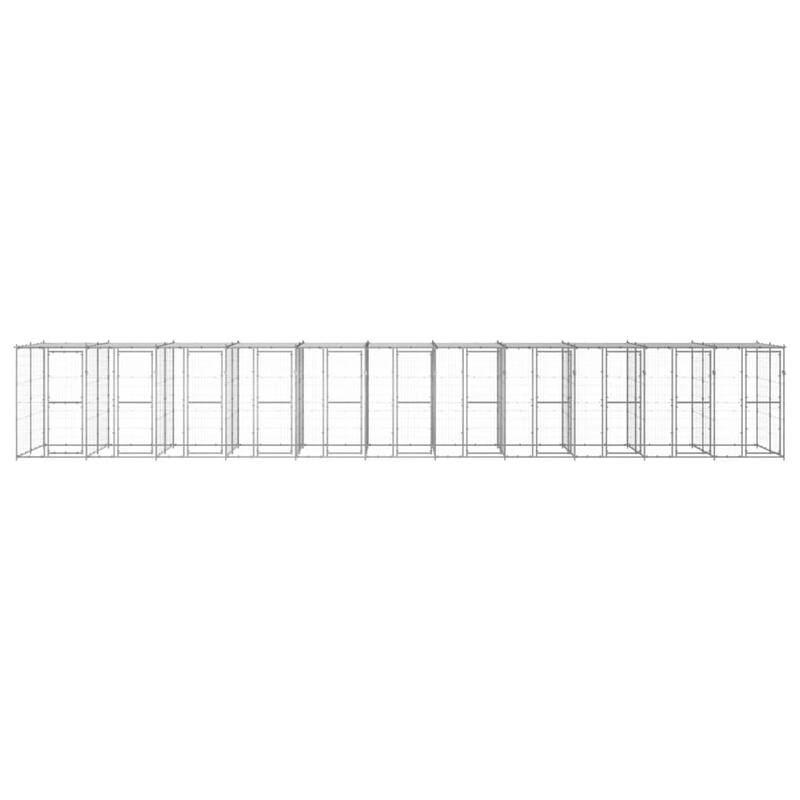 vidaXL Outdoor Dog Pen Pet Crate Kennel Cage Playpen House for Yard Steel