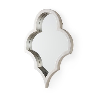 Geneva Silver Wood Frame Moroccan Inspired Mirror - 23" x 34"