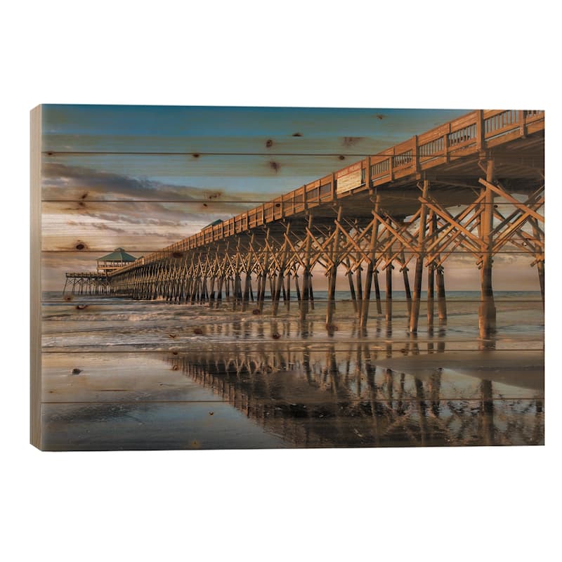 Sun Bath On Folly Beach Print On Wood by Danny Head - Multi-Color - 18x26x1.5