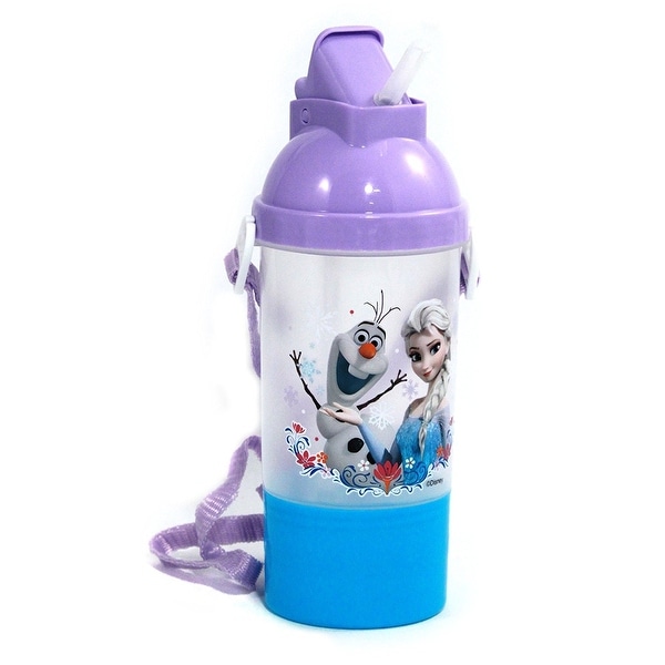 Disney Frozen Rock N Sip N Snack 15 oz Canteen with Straps Sport Tumbler Cup