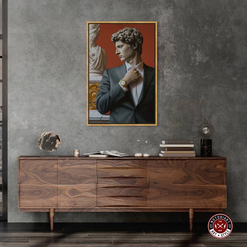 Notoriart Sculpture With Style Framed Men Style 1 Piece Canvas Wall Art