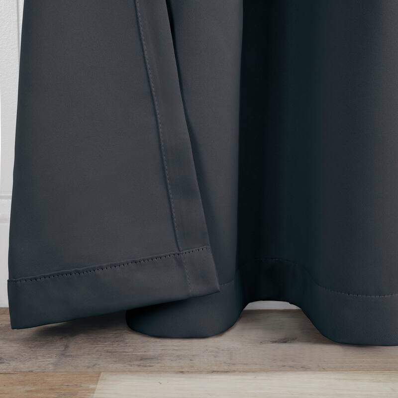 Modern Solid Room Darkening Blackout Curtains, Rod Pocket, Set of 2