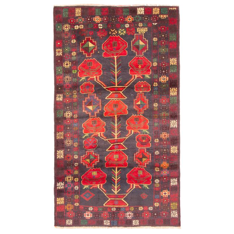 ECARPETGALLERY Hand-knotted Teimani Dark Grey Wool Rug - 3'6 x 6'3