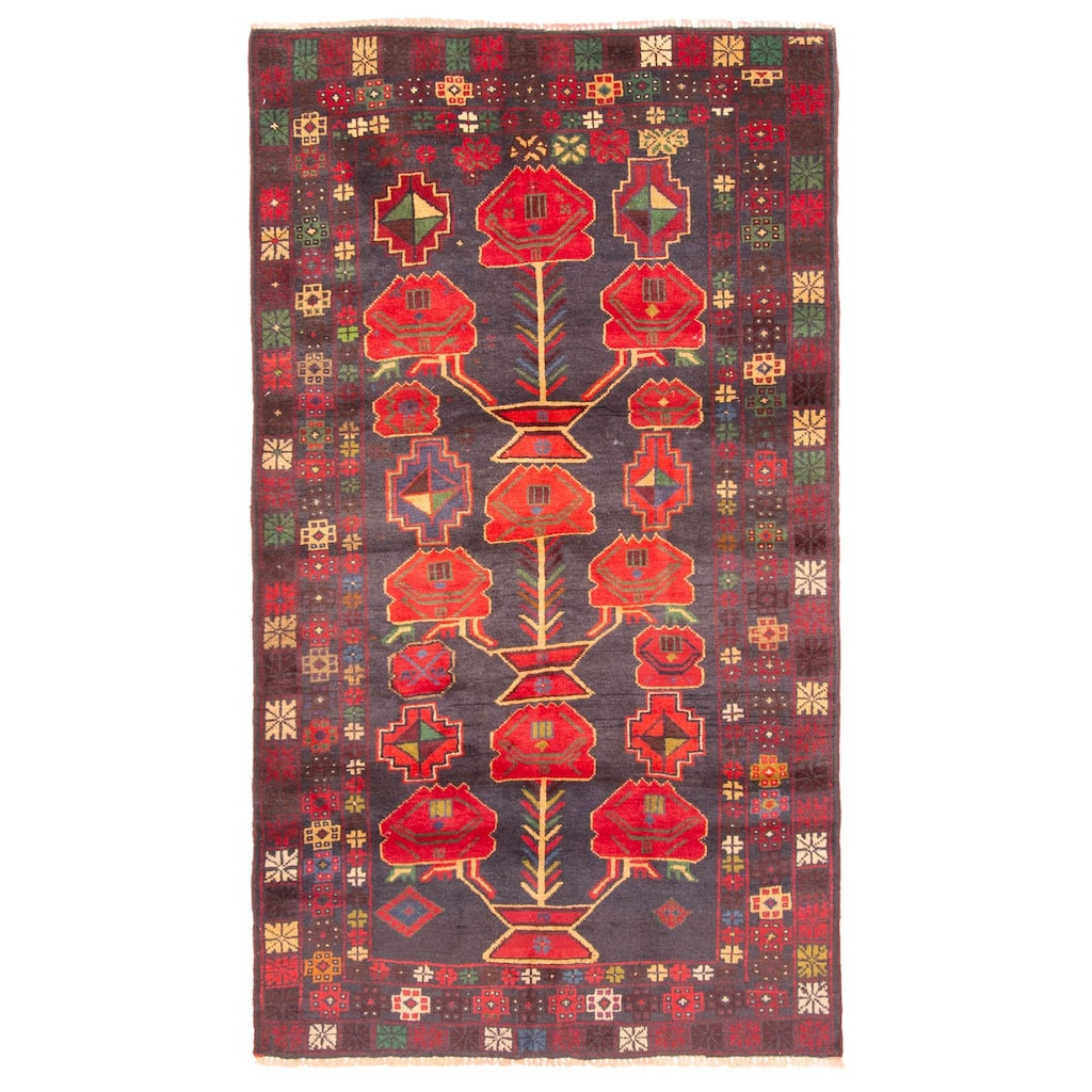 ECARPETGALLERY Hand-knotted Teimani Dark Grey Wool Rug - 3'6 x 6'3