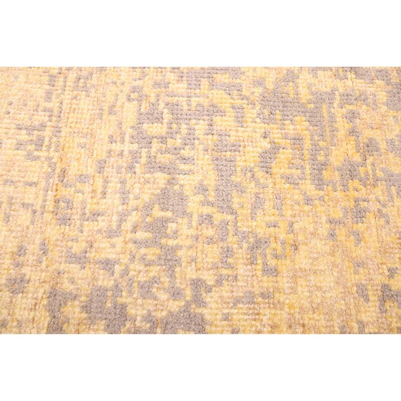 ECARPETGALLERY Hand-knotted Elysian Light Gold Silk, Wool Rug - 6'7 x 9'11