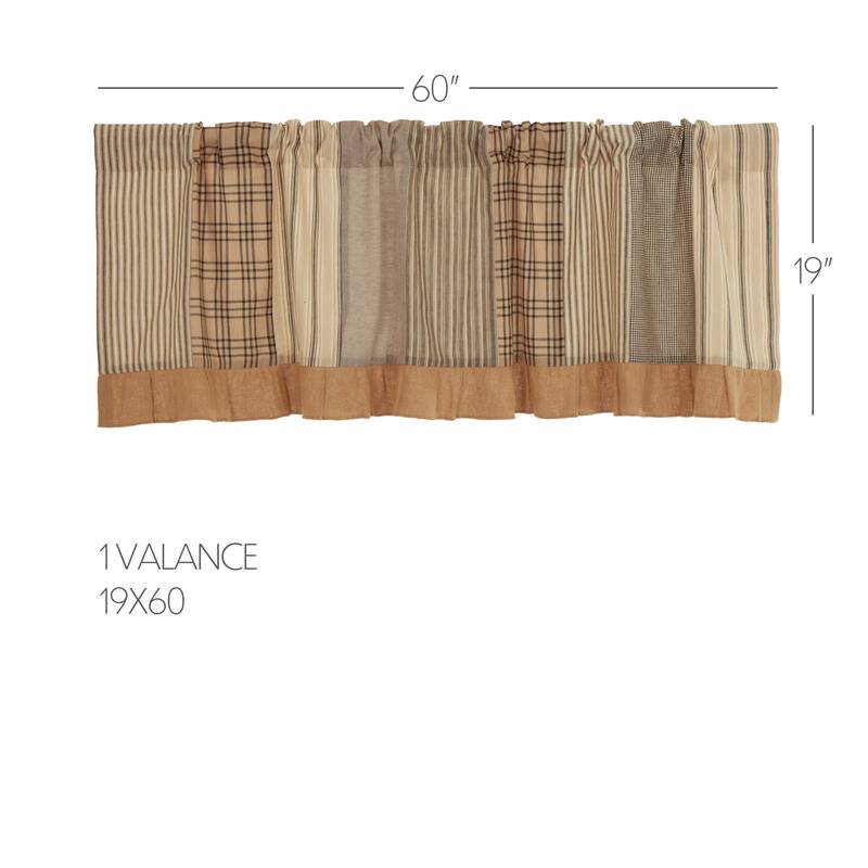 Patriotic Patch Star Block Valance Pleated - 20x72