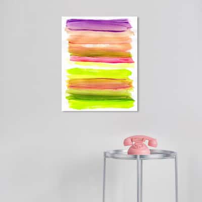 Wynwood Studio Abstract Day in the garden Green and Neon Green Modern & Contemporary Wall Art Canvas Print