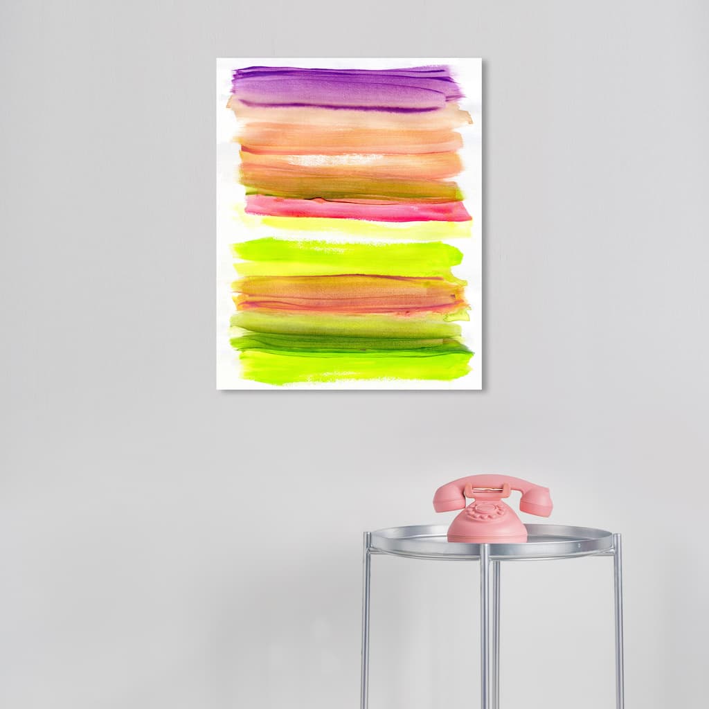 Wynwood Studio Abstract Day in the garden Green and Neon Green Modern & Contemporary Wall Art Canvas Print